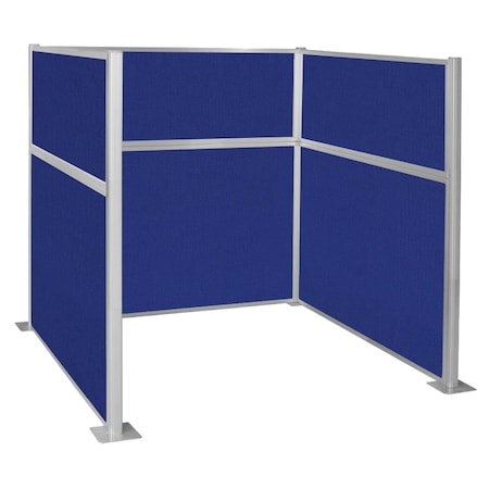 Versare Pre-Configured Hush Panel Cubicle (U Shape) 6' x 6' Royal Blue Fabric 1859317
